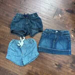 Old Navy Carter's Girls 4T Shorts / Skirts Denim Blue Summer Bottoms Lot